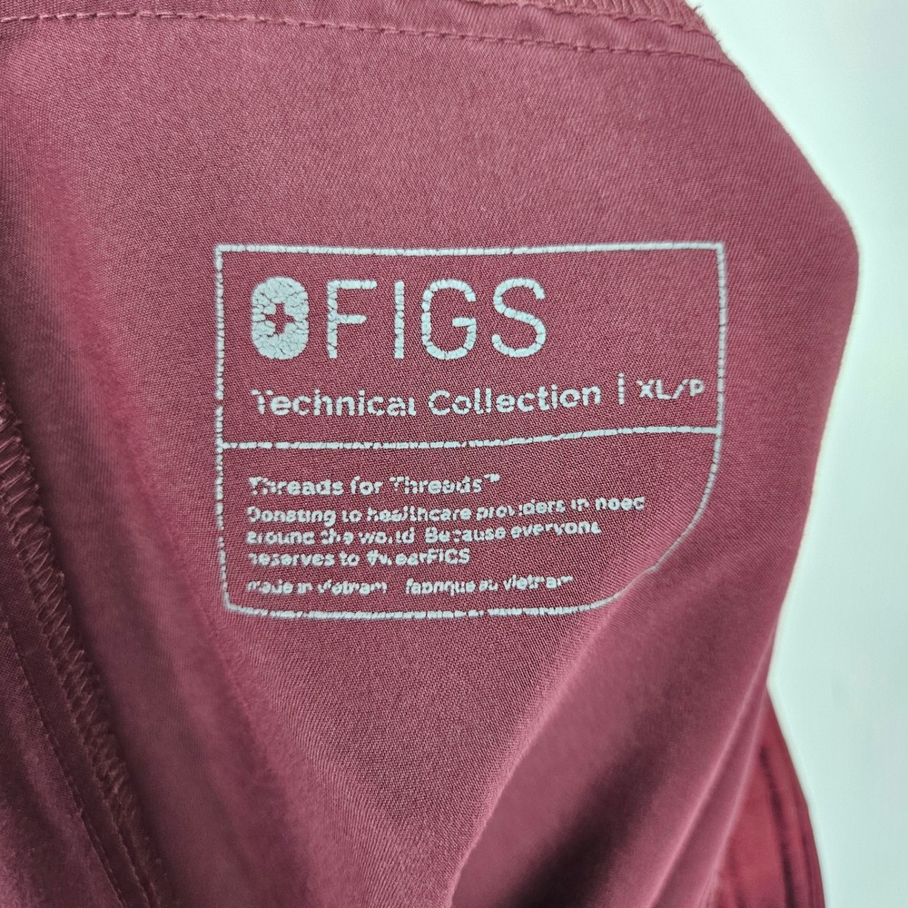 Figs Scrub Pants Womens Extra Large Petite Kade Cargo Pockets Medical Burgundy - Picture 7 of 9